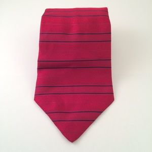 Tommy Hilfiger Red and Navy Striped Men's Tie